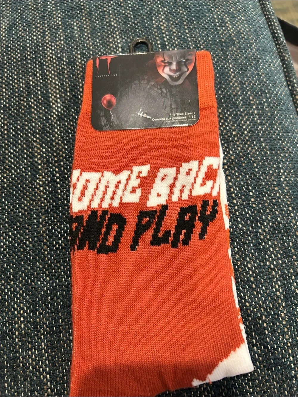 IT Movie Red Graphic Crew Socks - Branded Design